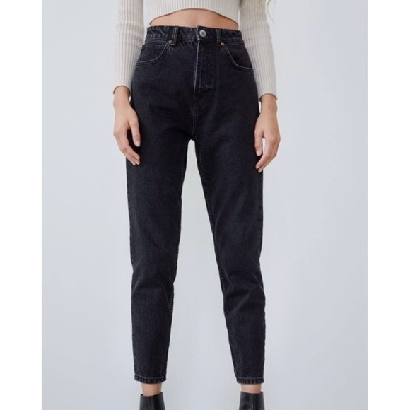 Zara Denim - Zara High Rise Black Wash 100% Cotton Women’s Jeans Sz 4